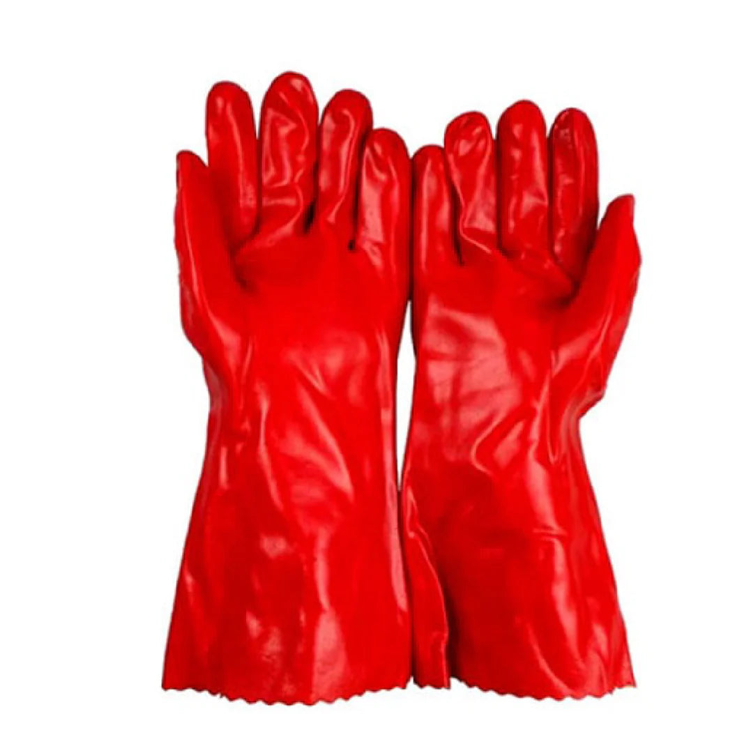 GLOVES PVC RED 35CM
