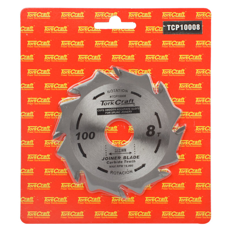 TORK CRAFT BLADE BISCUIT JOINER 100X8T 22.22MM TCT-TCP10008