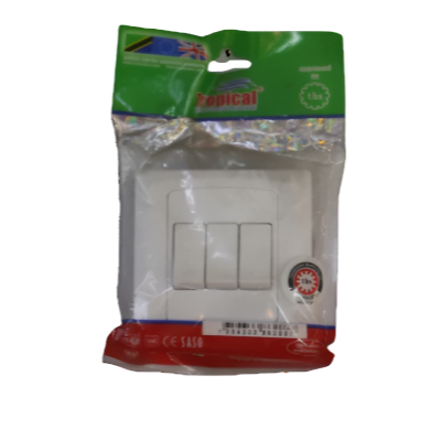 TROPICAL SWITCH PLATE PVC 3G 1W NM205
