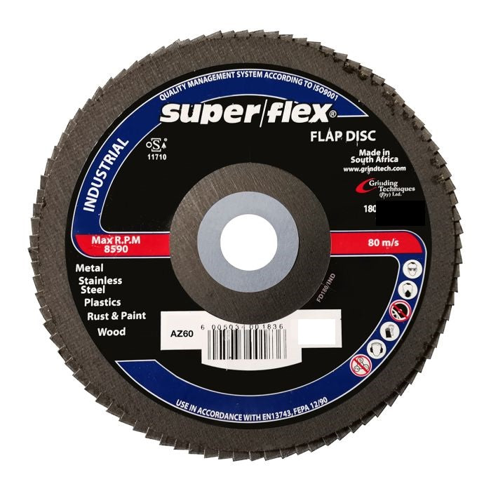SUPER FLEX FLAP DISC INDUSTRIAL 180MM AZ60