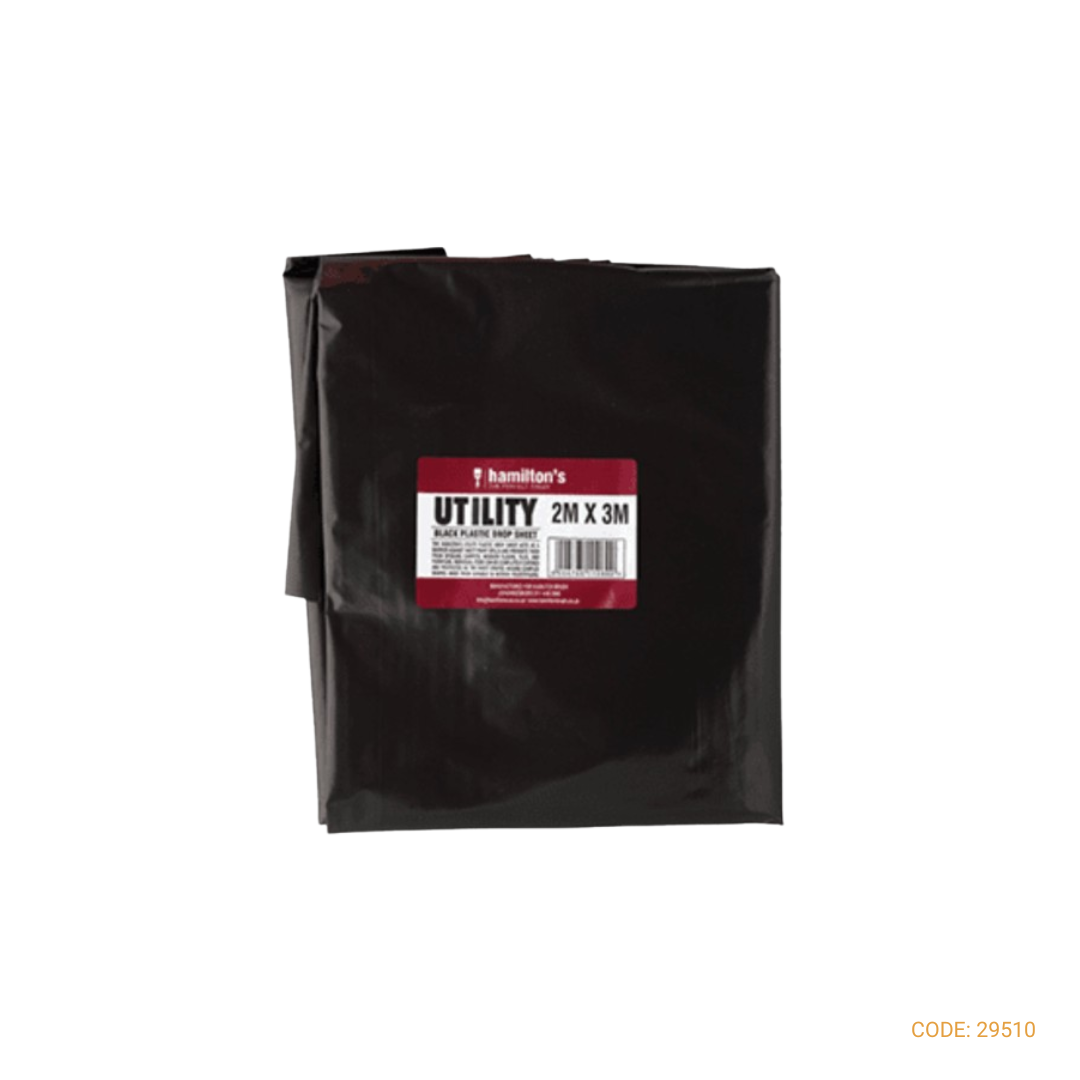 HAMILTON DROP SHEET UTILITY BLACK 2MX3M25MIC 1070