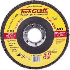 TORK CRAFT FLAP DISC ALUMINIUM OXIDE 115MM 120 GRIT