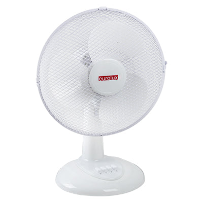 EUROLUX DESK FAN & BLADES PLASTIC WHITE F25W