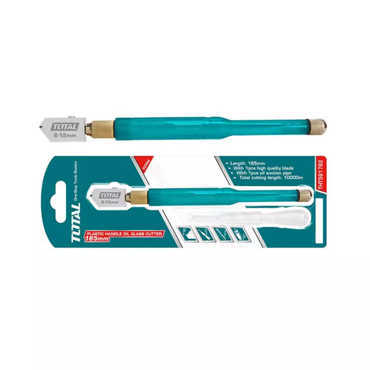 TOTAL GLASS CUTTER PLASTIC HANDLE OIL 165MM THT561782