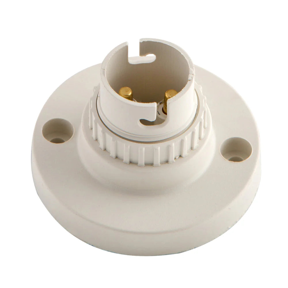 TW LAMP HOLDER NYLON BATTEN WHITE ELE202