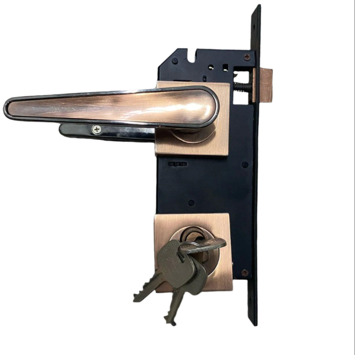GODREJ MORTICE LOCK ANTIQUE BLACK BRASS ROSSETTE INCRUST NEH 19 4918 godrej-mortice-lock-antique-black-brass-rossette-incrust-neh-19-4918