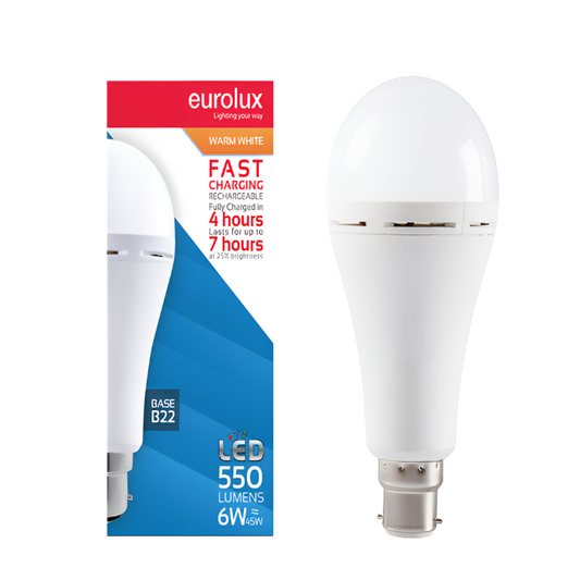 EUROLUX FAST CHARGING LAMP RECHARGEABLE B22 LED G1146