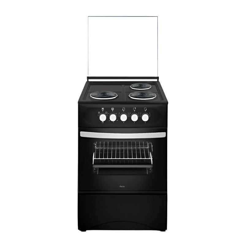 FERRE STOVE ELECTRIC 3 PLATES/OVEN/PLUG IN STOVE 3 PIN & SPLASH BACK/BLACK 50X50CM F5C03E3.T.BG