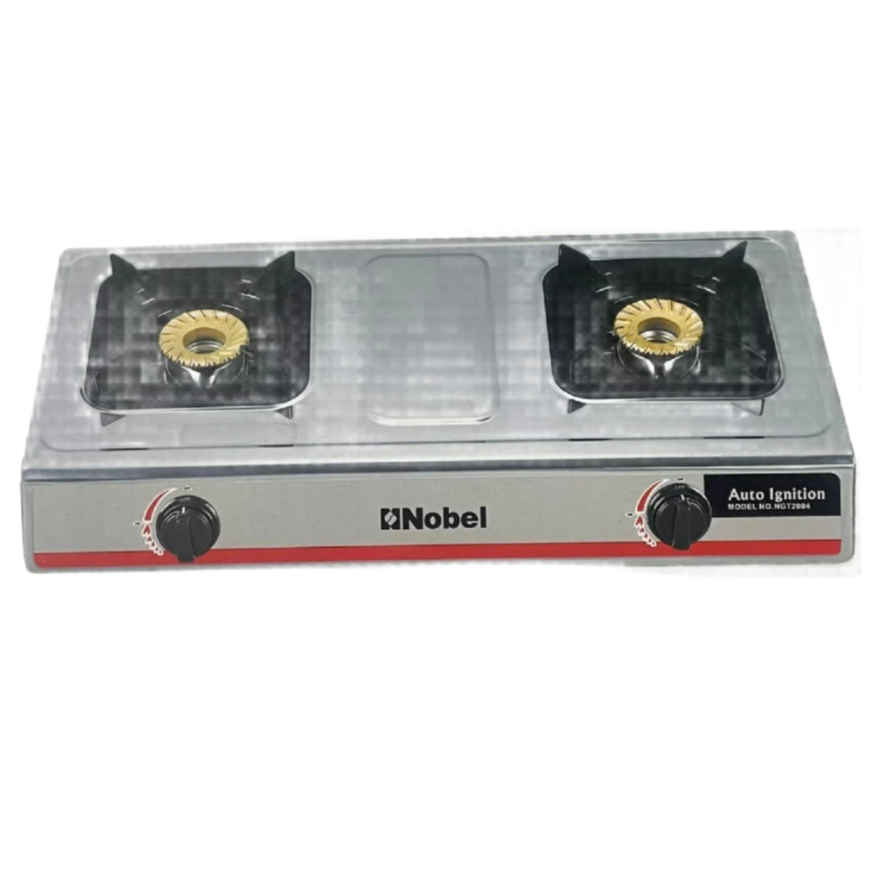 NOBEL GAS STOVE 2 BURNER BRASS STAINLESS STEEL 5.6KW NGT2004