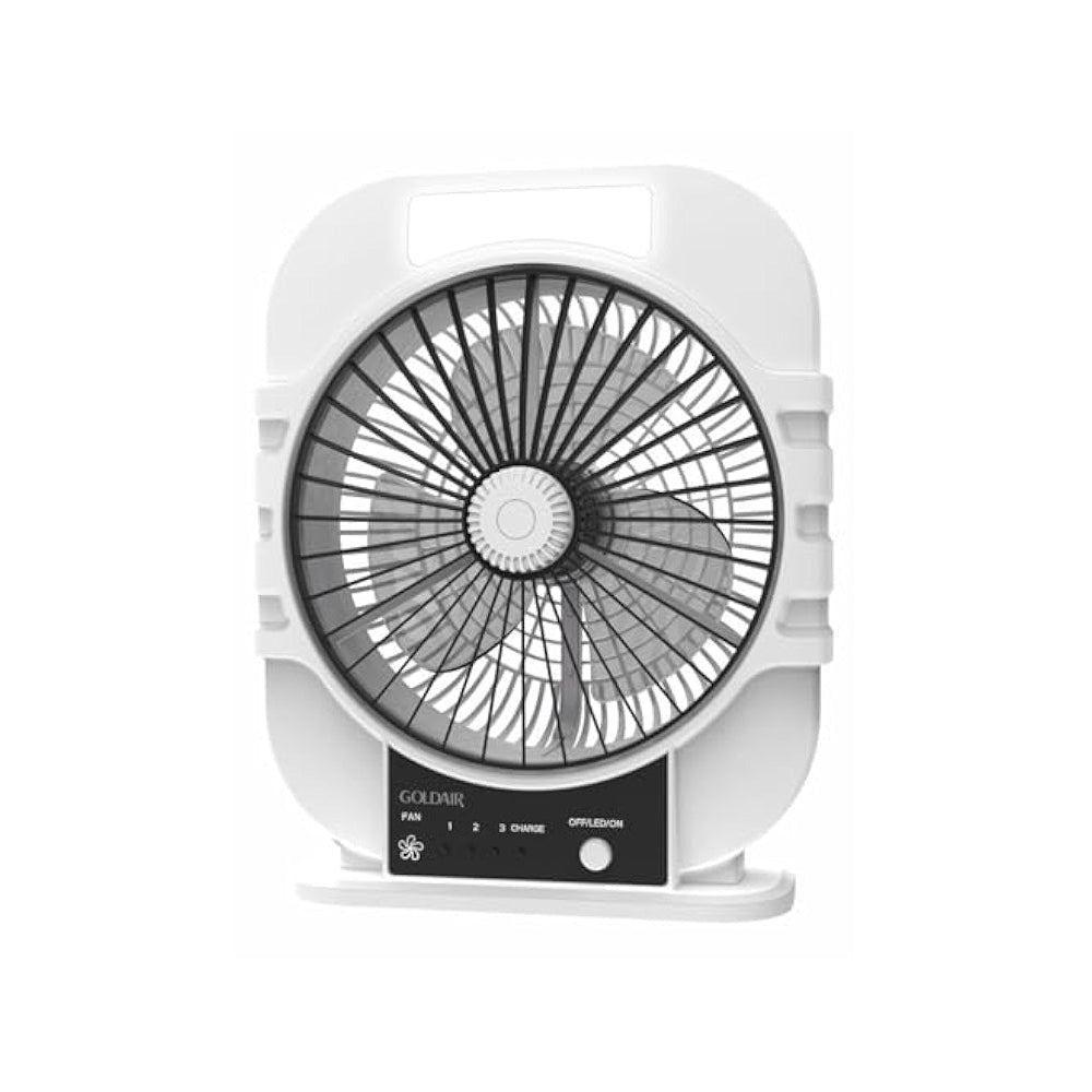 GOLDAIR RECHARGEABLE BOX FAN 8" 6W 5V GBF-809