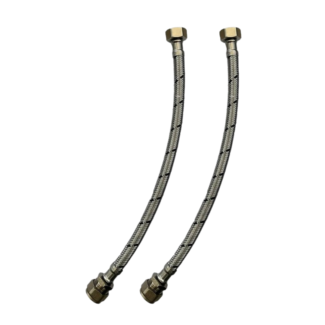 H&C FLEXIBLE CONNECTOR PAIR M10MM X 1/2' X 450MM HCFBC450SMIX