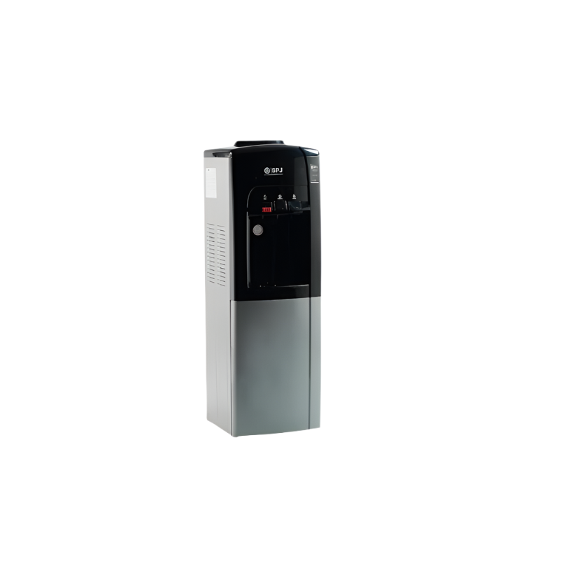 SPJ WATER DISPENSER BLACK & SILVER WITH REFRIGERATOR - WDBLR-RF004