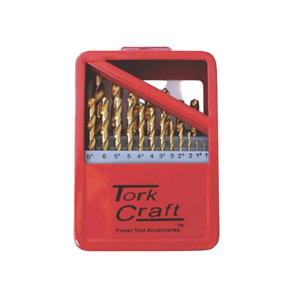 TORKCRAFT DRILL BIT SET TIN COATED 19PCS BRASS 1-10MM NR02019