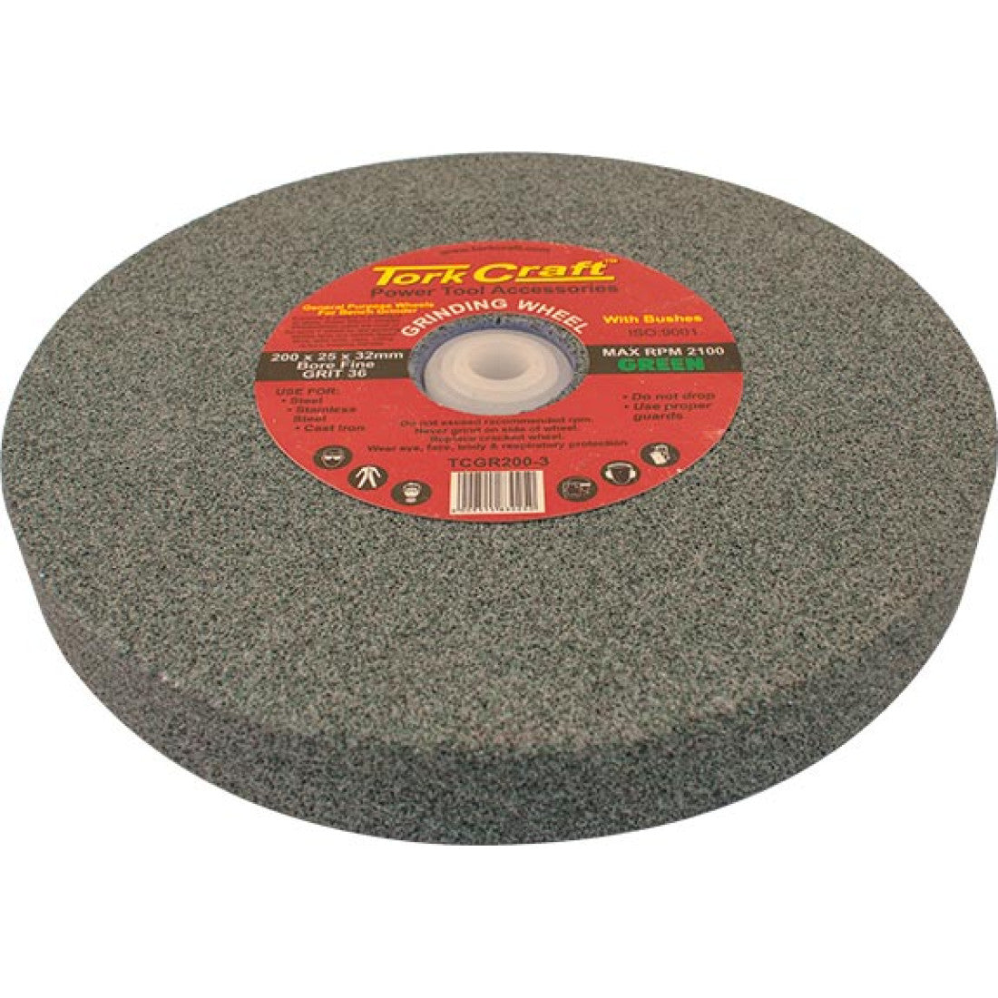 TORKCRAFT GRINDING WHEEL GREEN G36 BORE 200X25X32MM TCGR200-3