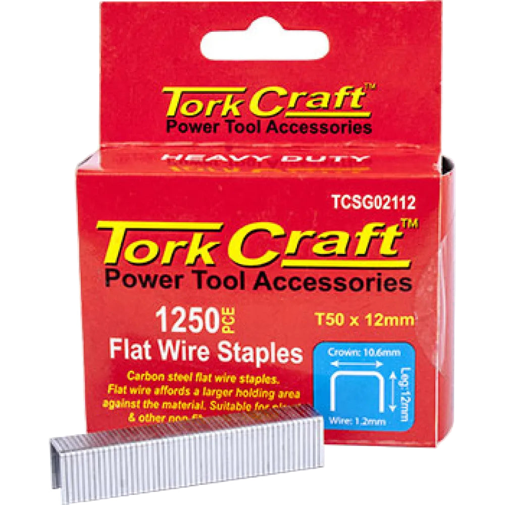 TORKCRAFT FLAT WIRE STAPLES 16G X10.6MMX250PCS TCSG02112