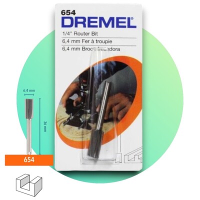 DREMEL ROUTER BIT HSS 654 6.4MM 2615065432