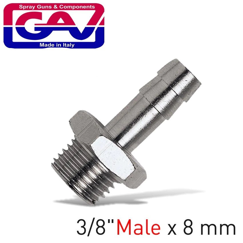 GAV HOSE ADAPTOR 8MMX3/8" M GAV1233-5