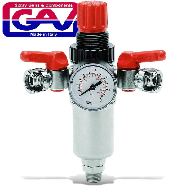 GAV PRESSURE REDUCING VALVE WITH FILTER AND GAUGE 3/8" GAVRPF187