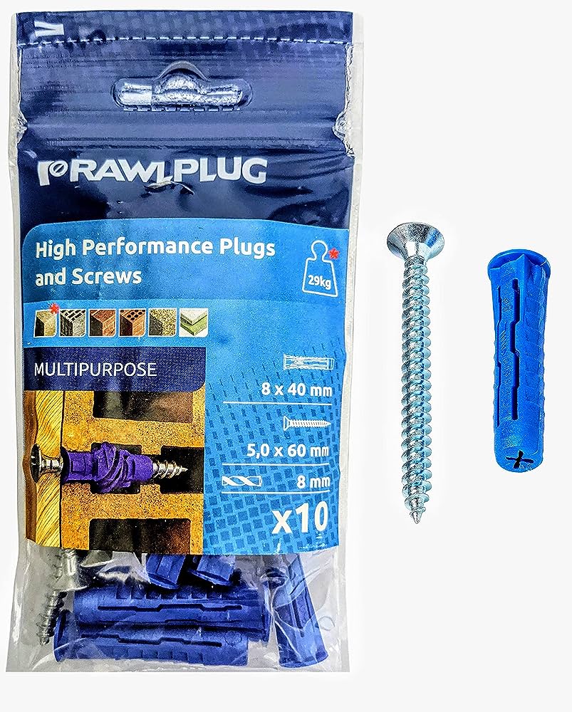 RAWLPLUG PLUG UNIVERSAL NYLON 30 IN A BOX 8MMX40MM WALL PLUG R-C1-4ALL08PLUS