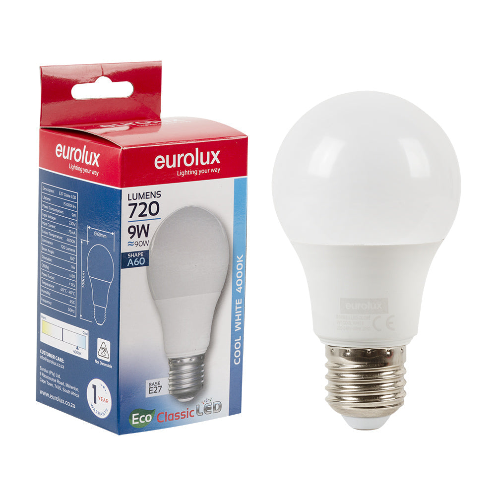 EUROLUX LED CLASSIC CORE A60 E27 9W 4000K G1096ES