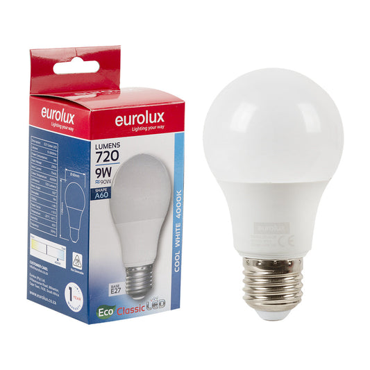 EUROLUX LED CLASSIC CORE A60 E27 9W 4000K G1096ES