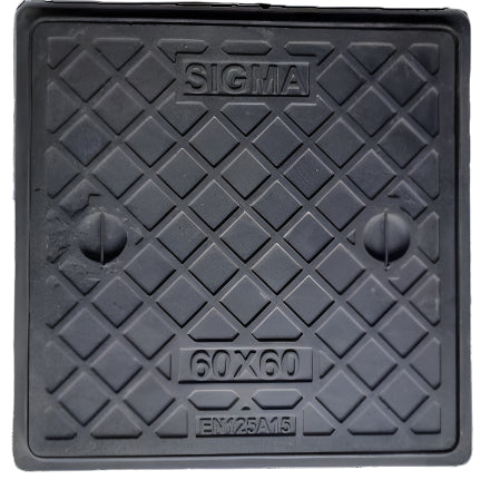 KING MANHOLE COVER METAL MEDIUM DUTY BLACK SIGMA 60X60