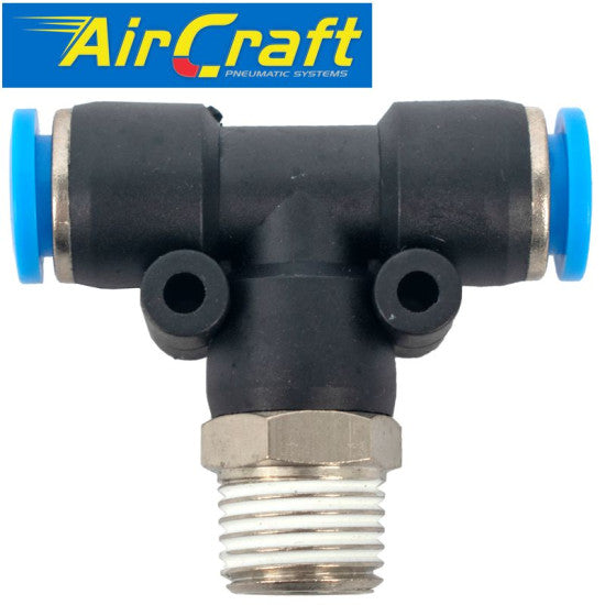 AIRCRAFT PU HOSE FITTING TEE 8MM 1/4 M SPB08-02