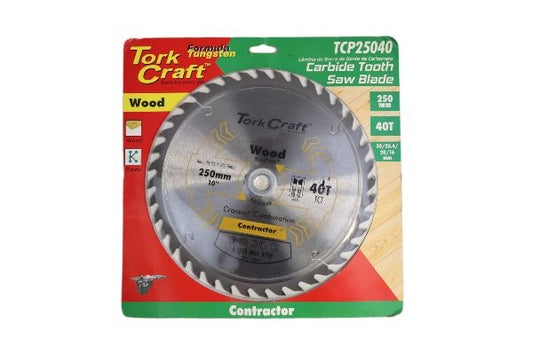 TORK CRAFT BLADE CONTRACTOR CIRCULAR SAW TUNGSTEN 250X40T 30/1/20/16 TCP25040