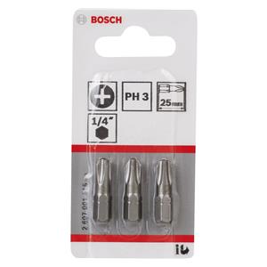 BOSCH SCREWDRIVER BIT PH3X25MM 3PCS