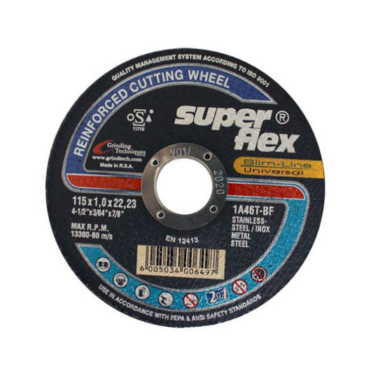 SUPER FLEX CUTTING DISC STEEL SLIM LINE UNIVERSAL FLAT 115X1.0X22.23 1A46T BF T41