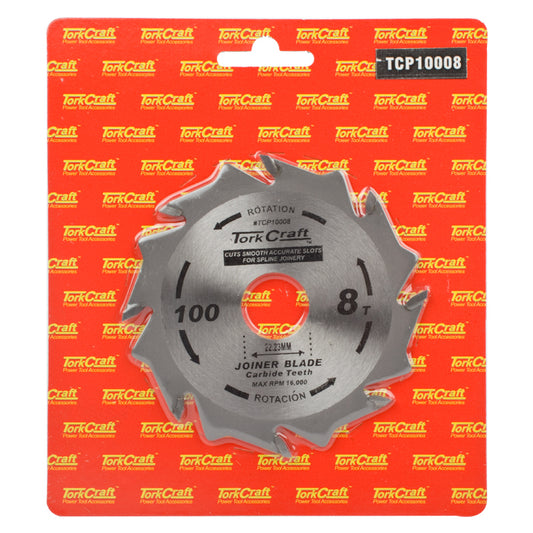 TORK CRAFT BLADE BISCUIT JOINER 100X8T 22.22MM TCT-TCP10008