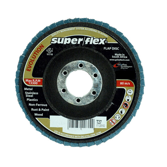 SUPER FLEX FLAP DISC EVOLUTION T27 FLAT S/F AZ80 115X22