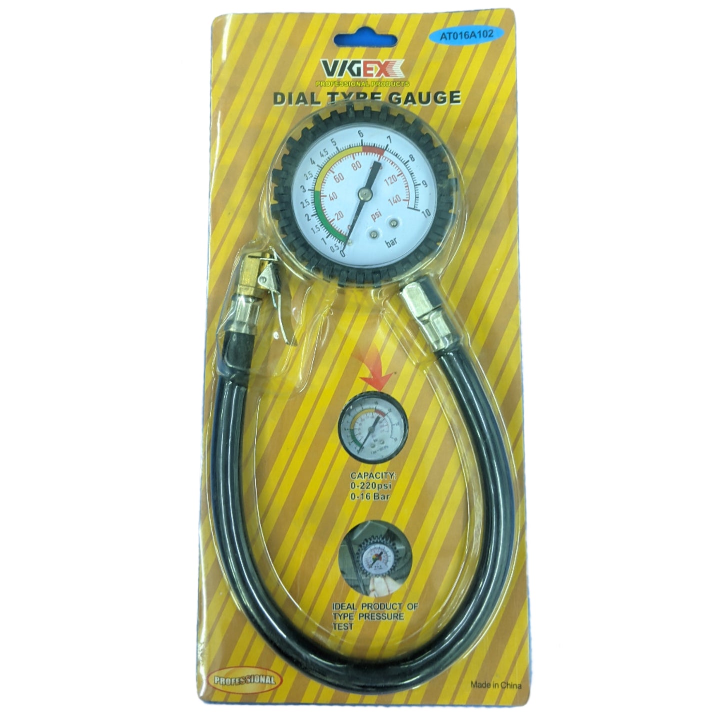 VIGEX DIAL TYRE GUAGE 10 BARS
