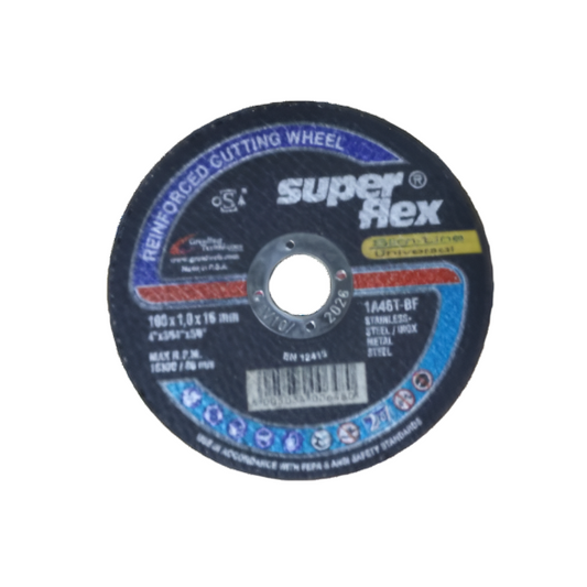 SUPER FLEX CUTTING DISC SLIM LINE UNIVERSAL FLAT STEEL 100X1.0X16 1A46T FB T41
