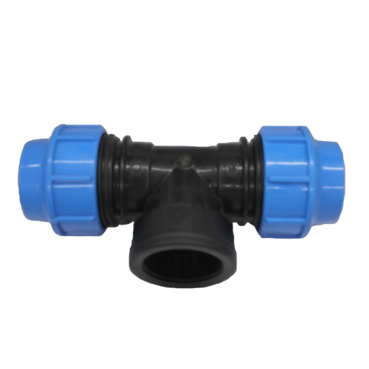 FLOTEK TEE FEMALE POLY COMPRESSION 40MM