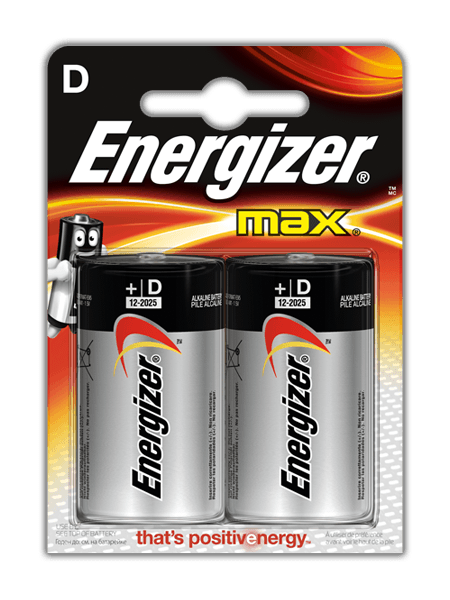 ENERGIZER BATTERY SIZE D DR20 MAX 1.5V E95BP2-MAX