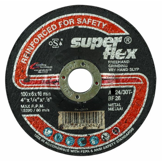 SUPER FLEX GRINDING DISC 100MMX6MMX16MM AZ24/30T BF28 T27