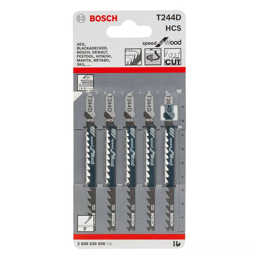 BOSCH BLADE JIGSAW SET 5PCS T244D