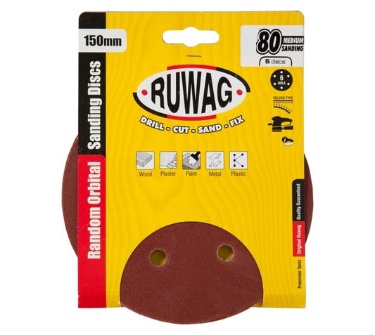RUWAG SANDING DISC RANDOM ORBITAL GRIT 80-150MM