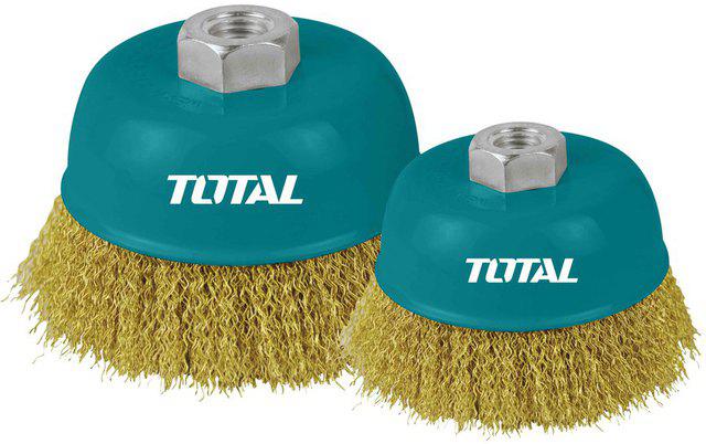 TOTAL WIRE BRUSH CUP WITH NUT 4"100MM TAC31041