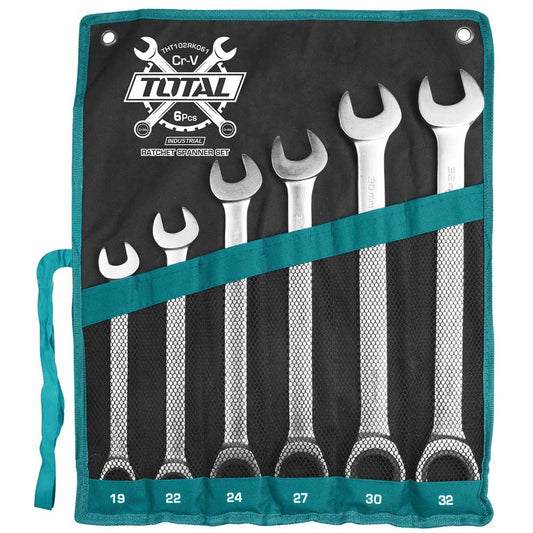 TOTAL RATCHET SPANNER SET 6PCS 19-32MM THT102RK061