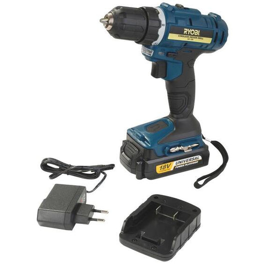 RYOBI DRILL KIT CORDLESS 18V LITHIUM ION BATTERY+ CHARGER XD180