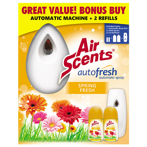 SHIELD AUTOFRESH AUTOMATIC SPRAY KITS WITH 2 SPRING FRESH REFILLS SH1042 2X250ML