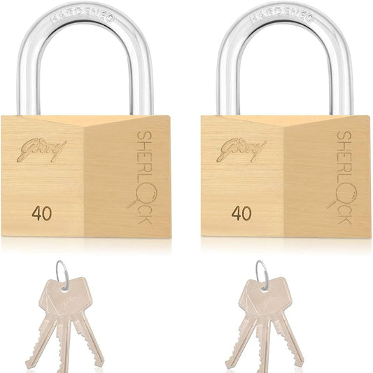 GODREJ PADLOCK 2 PER PACK SHERLOCK 40MM EX- BL EB 2591 40