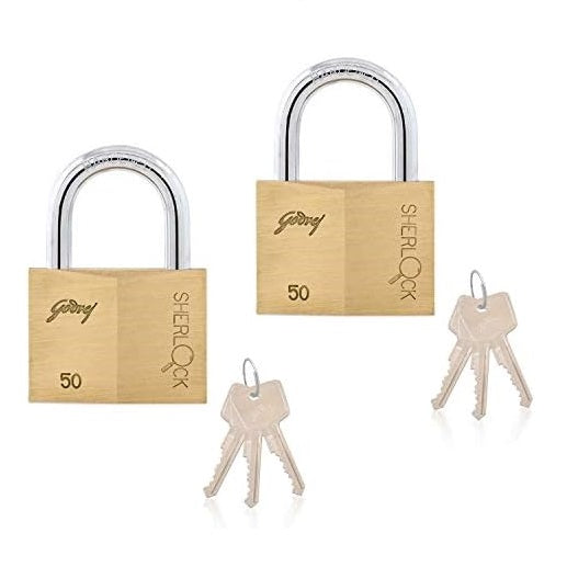 GODREJ PADLOCK 2 PER PACK SHERLOCK 50MM EX- BL EB 2592 50
