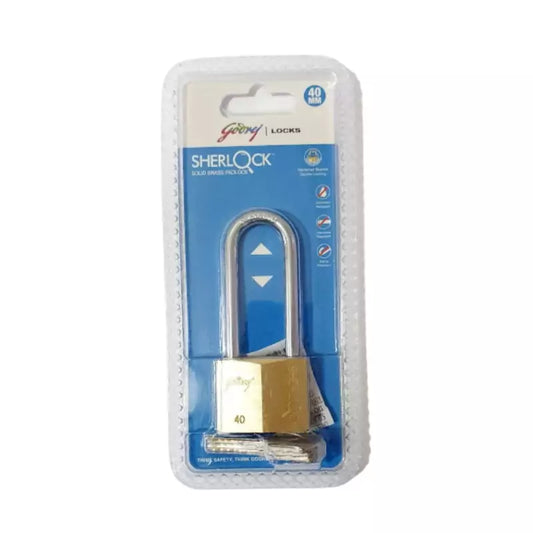 GODREJ PADLOCK LONG SHACKLE SHERLOCK SHER LK 60 SHUT HT 40MM EX- BL EB 2596 40