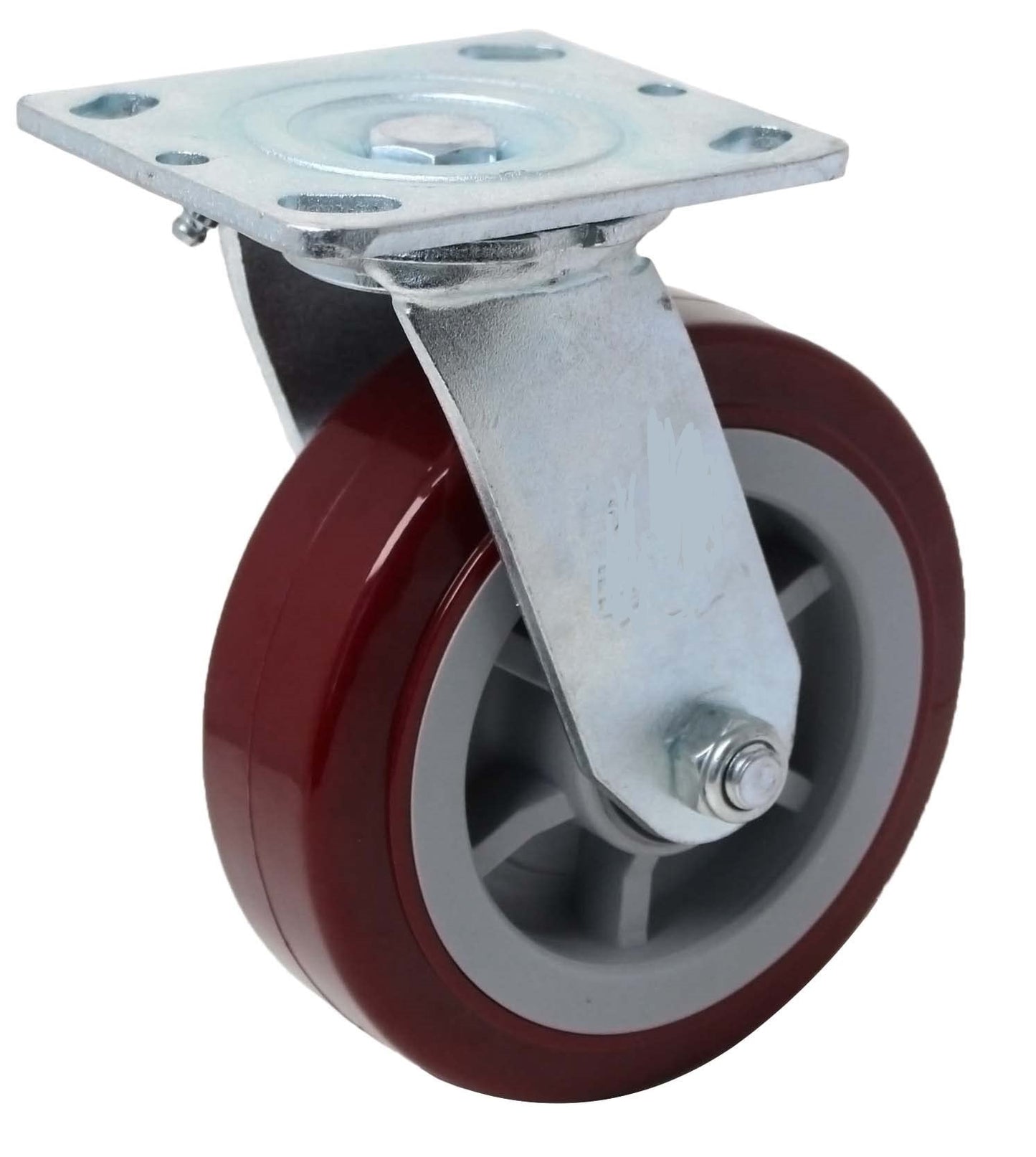 WHEEL CASTER SWIVEL MAROON 6"X2