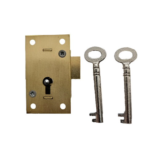 CUPBOARD LOCK BRASS 50MM