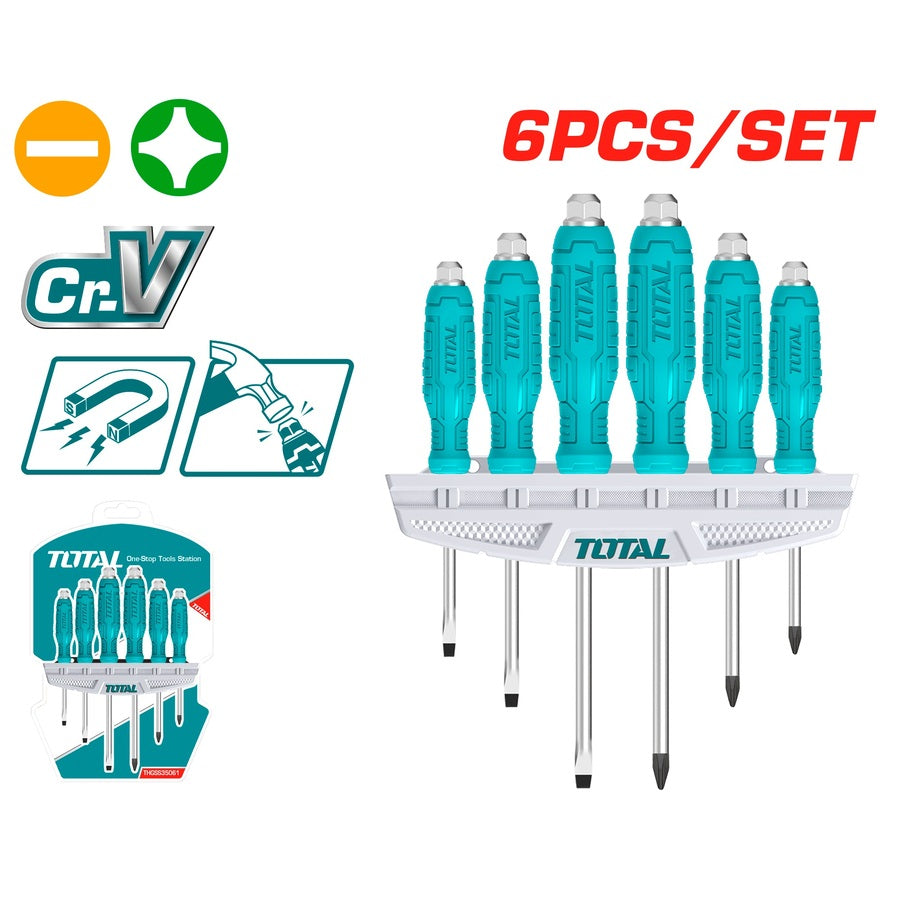 TOTAL SCREWDRIVER SET GO THROUGH 6PCS THGSS35061