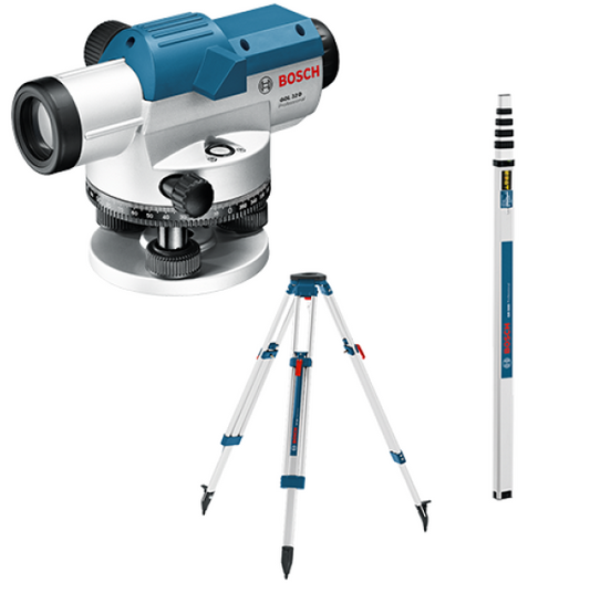 BOSCH DUMPY LEVEL WITH TRIPOD + STAFF GOL32D